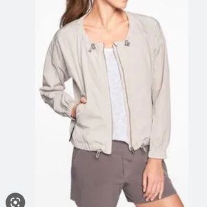 Athleta Chill Bomber Jacket in Beech Stone small